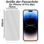 2x Panzerfolie für iPhone 14 Pro Max Displayschutz 9H Hartglas Schutzglas Klar Zaluxis 5