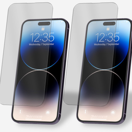 2x Panzerfolie für iPhone 14 Pro Max Display Schutzglas Verbundglas 9H Glas Klar Zaluxis 5