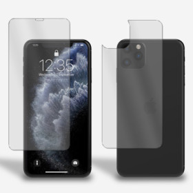Panzerfolie für iPhone 11 Pro Max Vorder + Rückseite Schutzglas 9H Hartglas Klar Zaluxis 5