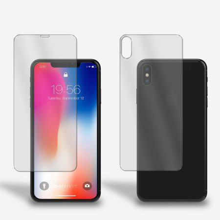 Panzerfolie für iPhone X / XS Vorder + Rückseite Schutzglas 9H Hartglas Klar Zaluxis 5