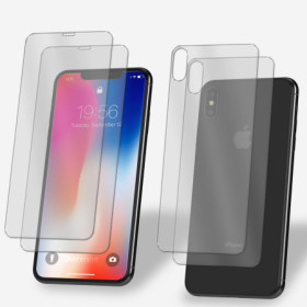 2x Panzerfolie für iPhone X / XS Vorder + Rückseite Schutzglas 9H Hartglas Klar Zaluxis 7