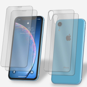 2x Panzerfolie für iPhone XR Vorder + Rückseite Schutzglas 9H Echt Hartglas Klar Zaluxis 7
