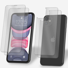 2x Panzerfolie für iPhone 11 Vorder + Rückseite Schutzglas 9H Echt Hartglas Klar Zaluxis 7