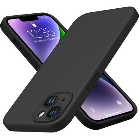 Hülle für iPhone 14 Handy Schutz Tasche Case Slim Cover Bumper Etui Schwarz Matt Zaluxis 5