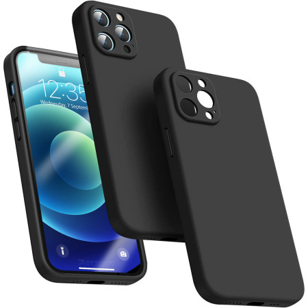 Hülle für iPhone 12 Pro Max Schutzhülle Handy Slim Case Cover Schwarz Matt Zaluxis 5