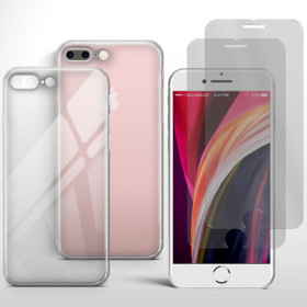 Handyhülle für iPhone 7 Plus 8 Plus mit Kamera Schutz + 2x Panzerfolie Glas 9H Zaluxis 8,99 €