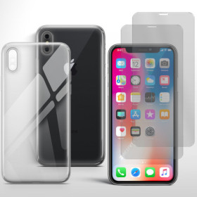 Handyhülle für iPhone XS Schutz Case mit Kameraschutz 2x Panzerfolie Glas 9H Zaluxis 8