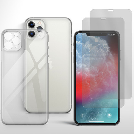 Handyhülle für iPhone 11 Pro Schutz Case mit Kameraschutz 2x Panzerfolie Glas 9H Zaluxis 8