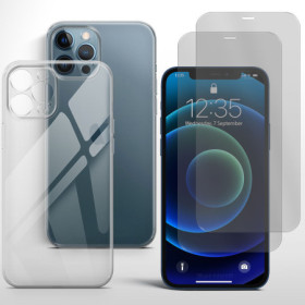 Schutzcase für iPhone 12 Pro Max Hülle mit Kameraschutz 2x Panzerfolie Glas 9H Zaluxis 8