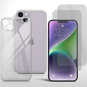 Schutzcase für iPhone 14 Handy Hülle mit Kameraschutz 2x Panzerfolie Glas 9H Zaluxis 8