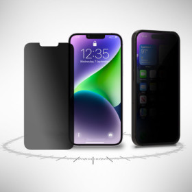 Blickschutzfolie für iPhone 14 Privacy Display Sichtschutz Folie Schwarz Mat Zaluxis 7