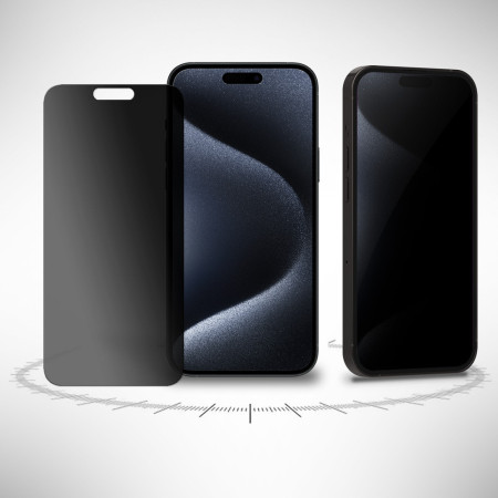Privacy Sichtschutz Folie für iPhone 15 Pro Max Blickschutzfolie Schwarz Mat Zaluxis 7
