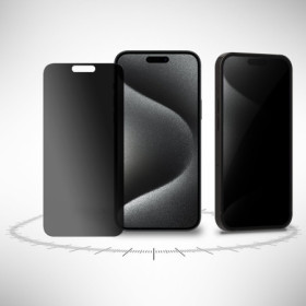 Blickschutzfolie für iPhone 15 Pro Privacy Display Sichtschutz Folie Schwarz Mat Zaluxis 7