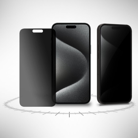 Blickschutzfolie für iPhone 15 Pro Privacy Display Sichtschutz Folie Schwarz Mat Zaluxis 7
