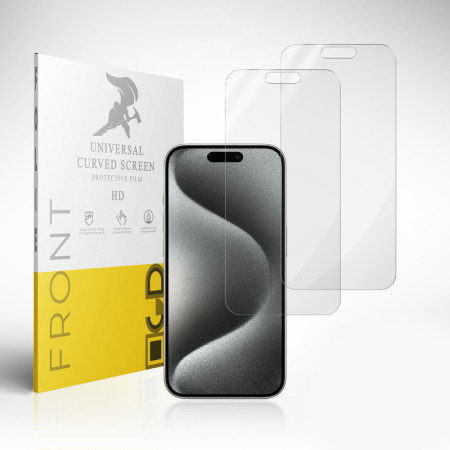 2x Schutzfolie für iPhone 15 Pro Bildschirmschutz Hydrogel Panzer Folie Klar Zaluxis 9