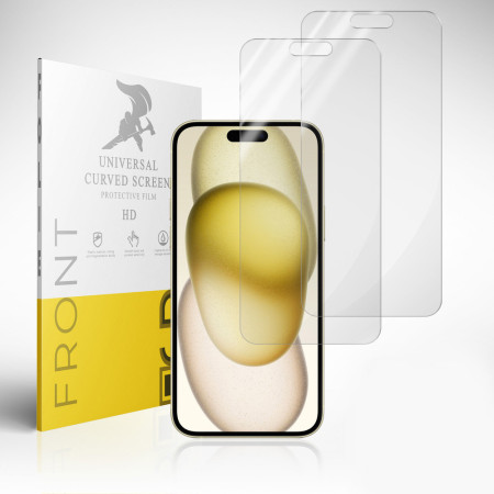 2x Schutzfolie für iPhone 15 Plus Bildschirmschutz Hydrogel Panzer Folie Klar Zaluxis 9
