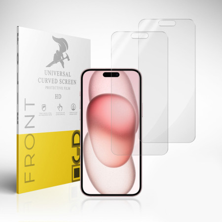 2x Schutzfolie für iPhone 15 Bildschirmschutz Hydrogel Panzerfolie TPU Film Klar Zaluxis 9