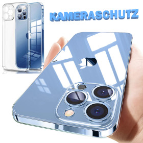 Silikon Hülle für iPhone 15 14 13 12 11 Pro Max 8 7 6 Kameraschutz TPU Case Klar Zaluxis 1,99 €