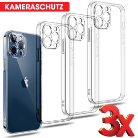 3x Handy Hülle für iPhone 15 14 13 12 11 Pro Max 8 7 Kameraschutz TPU Case Klar Zaluxis 5,99 €