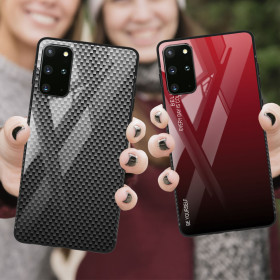 Hülle für Samsung Galaxy S20 S10 S9 mit Panzerfolie 9H Schutz Cover Motiv Carbon Zaluxis 3,99 €
