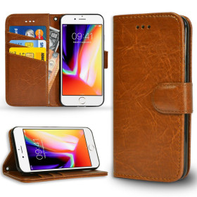 Wallet Flip Case für iPhone 7 Plus / 8 Plus Schutz Hülle Tasche Etui - Braun Zaluxis 5,99 €