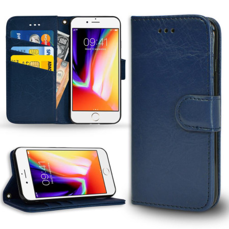 Wallet Flip Case für iPhone 7 Plus / 8 Plus Schutz Hülle Tasche Etui - Blau Zaluxis 5,99 €